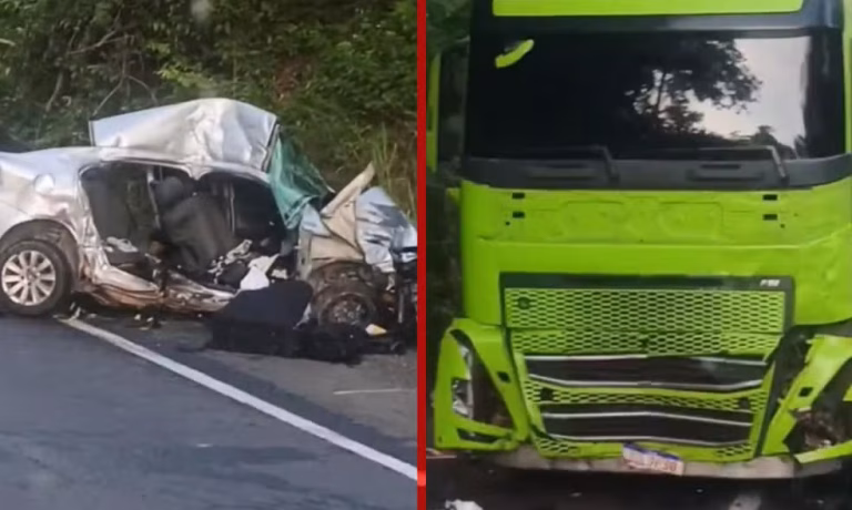 Grave acidente envolvendo caminhão e carro é registrado na Bahia