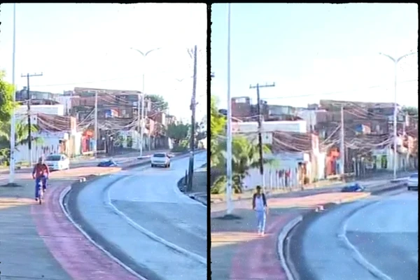Motorista atropela ciclista, bate em poste e capota carro em Salvador