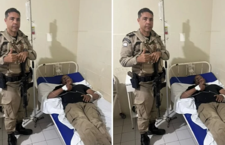 Major da PM resgata sargento arrastado por correnteza após ataque de abelhas no Rio São Francisco